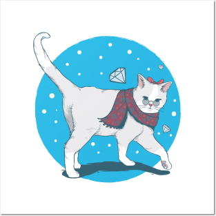 cat winter Posters and Art